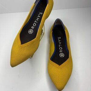 Rothy's Women's Mustard Yellow Flats with Blue Trim